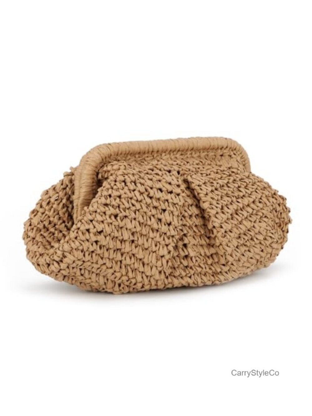 Straw Dumpling Clutch Woven Summer Beach Tote Purse